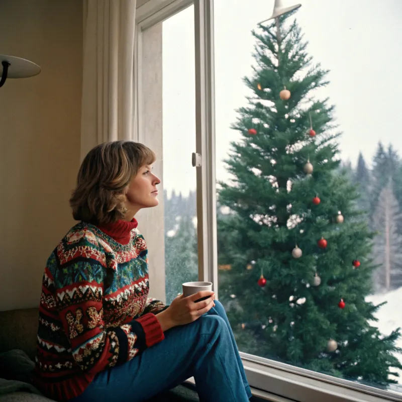 1970s Christmas Album Cover: Cozy Solo Celebration