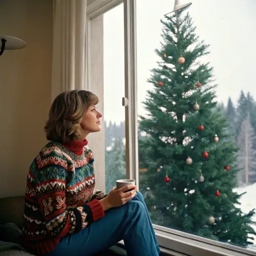 1970s Christmas Album Cover: Cozy Solo Celebration
