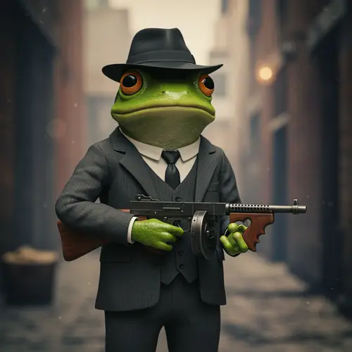Elegant Mafia Frog in Stylish Suit
