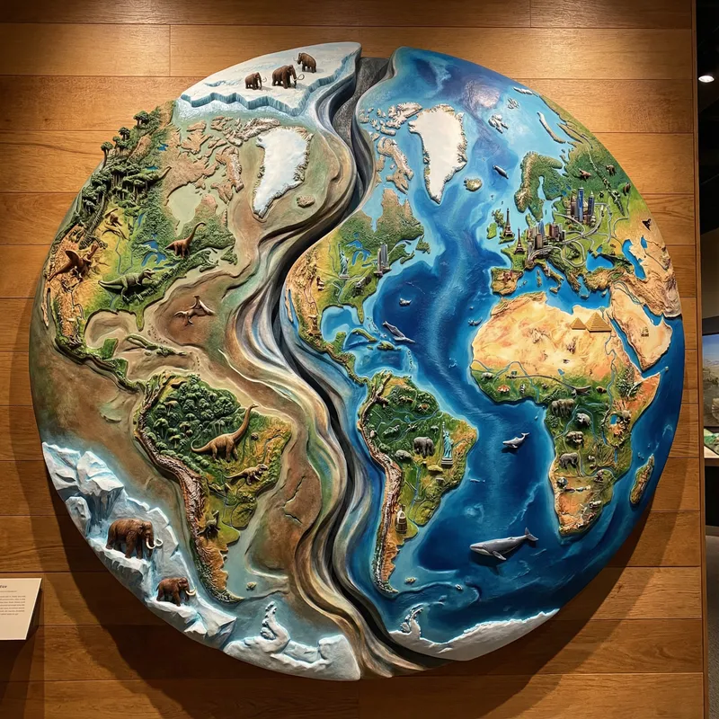 Earth's Past and Present Globe Relief