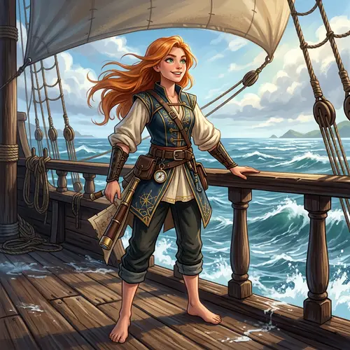 Stylish Navigator-themed Character with Determination and Adventure