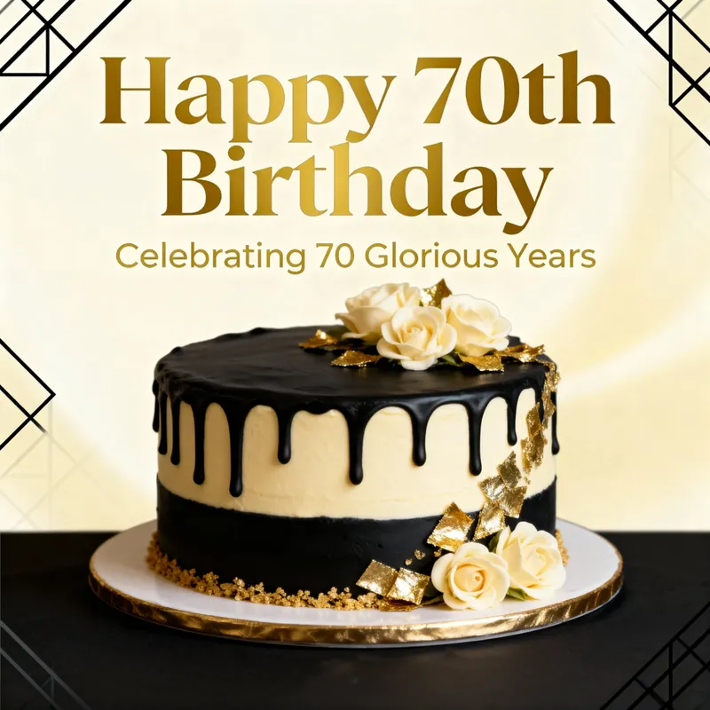 Elegant 70th Birthday Celebration Invitation