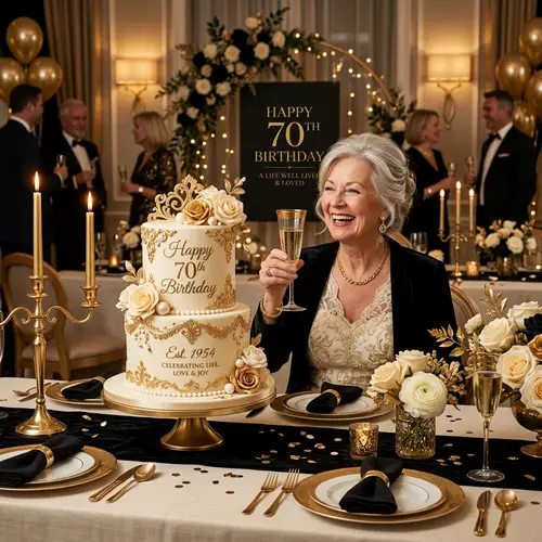 Elegant 70th Birthday Celebration Invitation