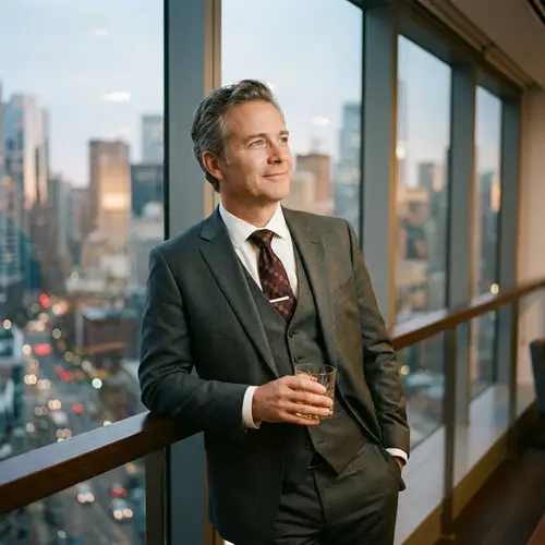 Successful Businessman with Dreamy Vision