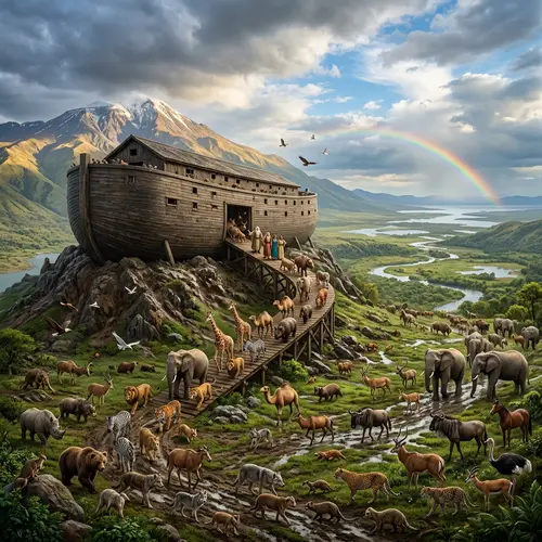 Noah's Ark: Animals Land After the Flood
