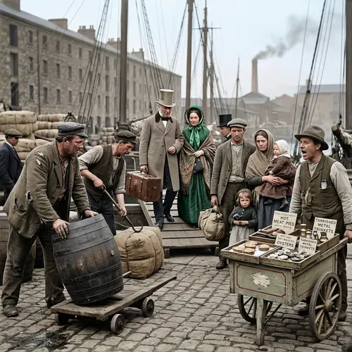 Liverpool Docks 1840: Dock Workers & Passengers