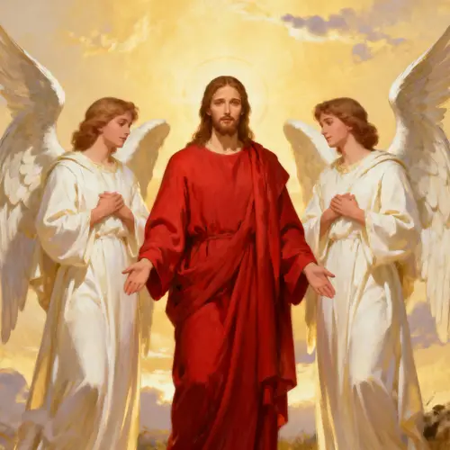 Second Coming of Jesus Christ with Wingless Angels