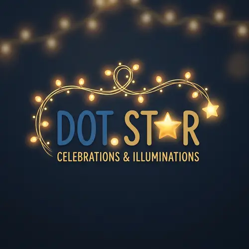 Dot Star Logo Design | Warm String of Lights | Brand Identity