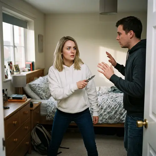 Woman in Self-Defense: Blonde Hair, Blue Eyes Fight Back