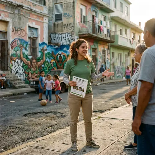 Inspiring Hispanic Social Worker Engages in Community Project