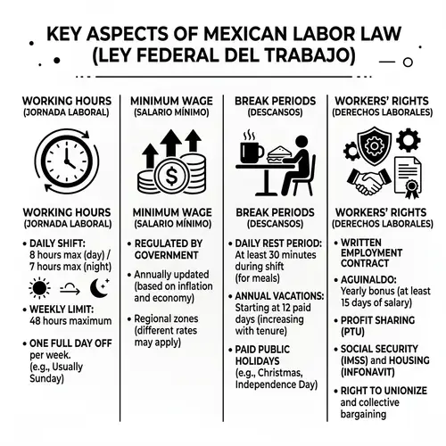 Minimalist Mexican Work Laws Infographic