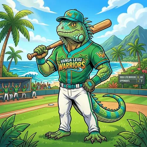 Vanua Levu Warriors Mascot - Iguana Baseball Team