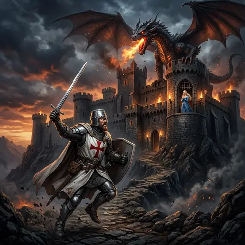 Templar Knight Mission: Save Princess from Castle Dragon