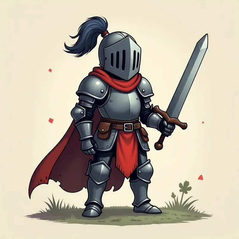 Simple Knight Character with Perplex Amor