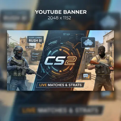 CS2 Multiplayer Gaming Banner | 4K Visuals