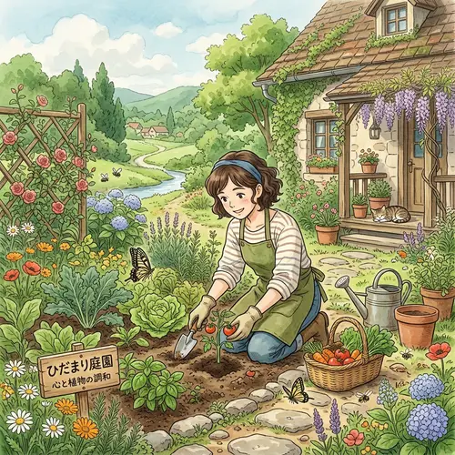 Woman's Garden: Plants & Wellness in Ghibli Style