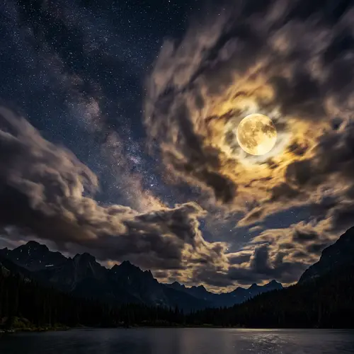 Mesmerizing Night Sky: Clouds & Stars in Harmony