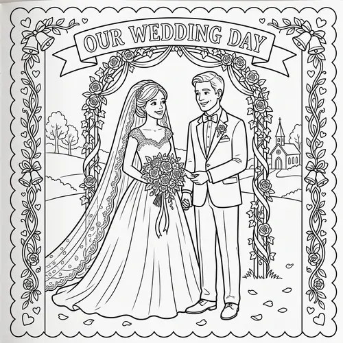 Wedding Coloring Page for Kids