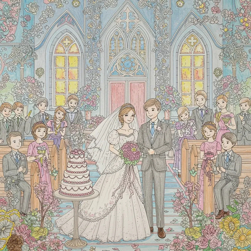 Wedding Coloring Page for Kids
