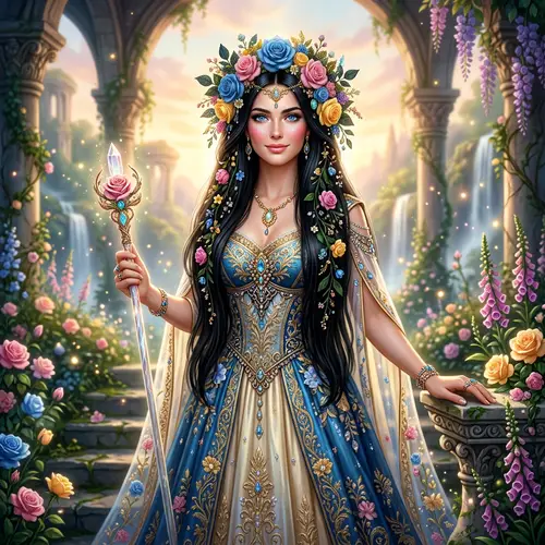 Stunning Goddess of Caucasian Descent with Distinctive Blue Eyes