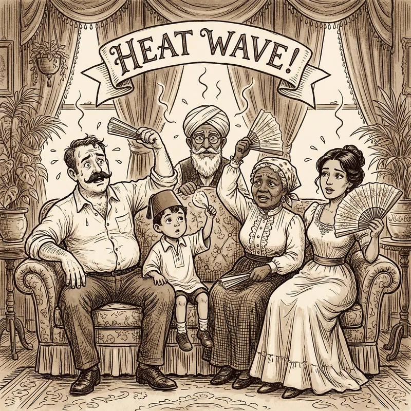 Disney Pixar Style Family Sweating on Couch