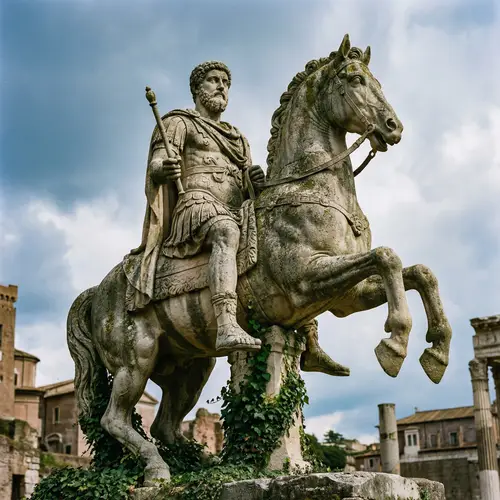 Majestic Roman Emperor Statue on Horseback
