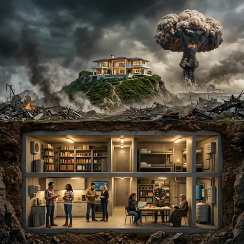 Stark Contrasts: Villa Overlooking Devastation with Secret Bunker