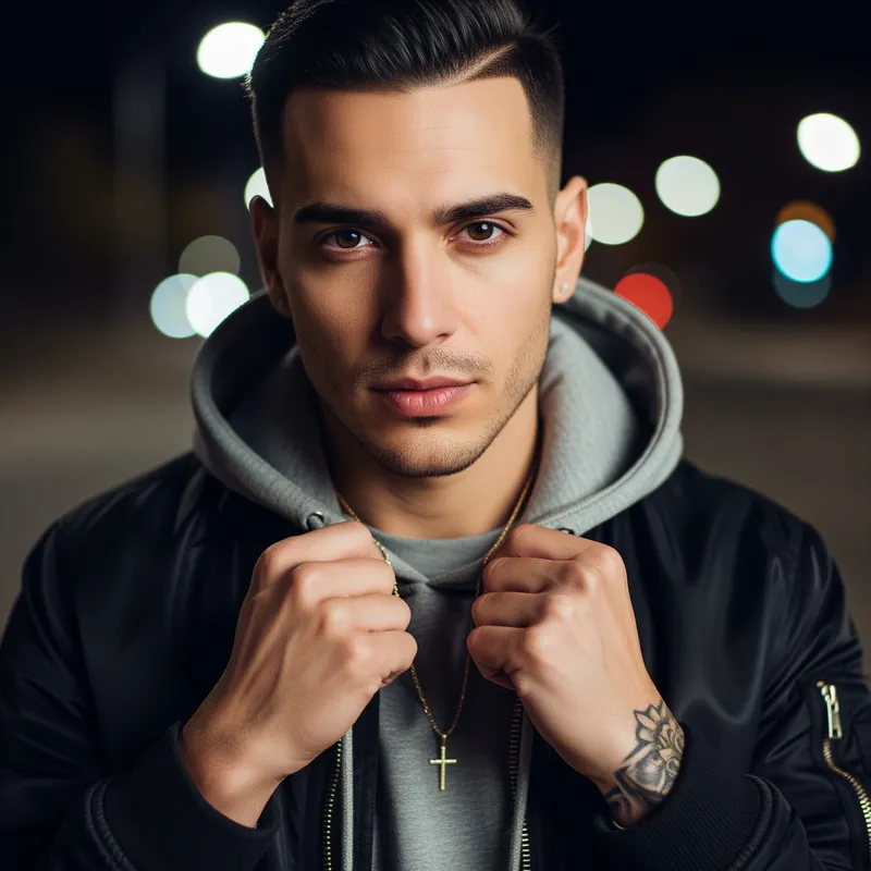 Ultra-Realistic Portrait of Rapper Eno in Urban Style