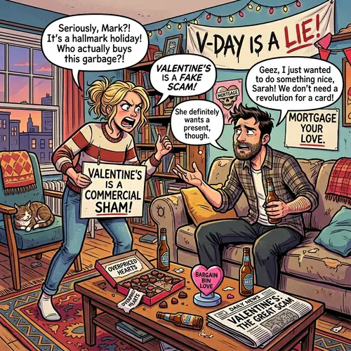 Valentine's Day Comedy: A Couple's Quirky Dispute