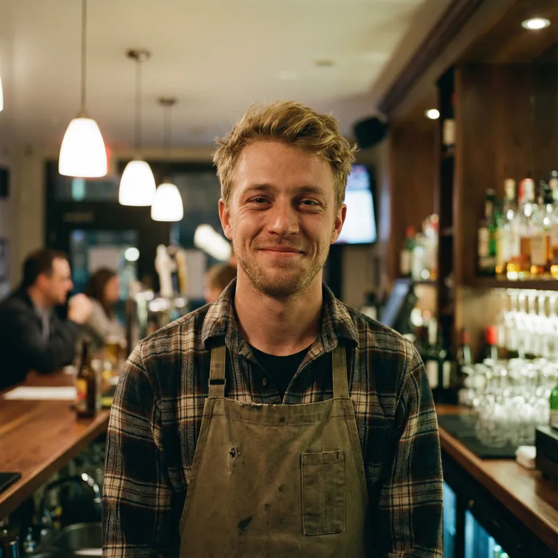 Warm Portrait of a Friendly Bartender Warm Portrait of a Friendly Bartender