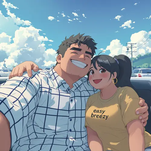 Cute Anime Selfie of a Boy and Girl Together