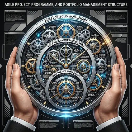 Modern Agile Project, Programme, Portfolio Diagram Infographic