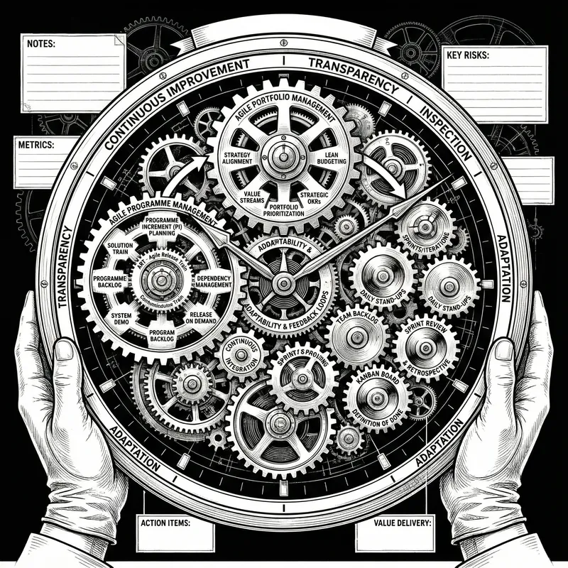 Visualize Agile Clock Infographic: Project, Programme & Portfolio Management