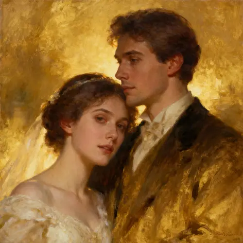 Romantic Oil Painting from Wedding Photograph
