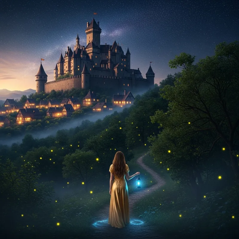 Enchanting Castle Under Starry Sky