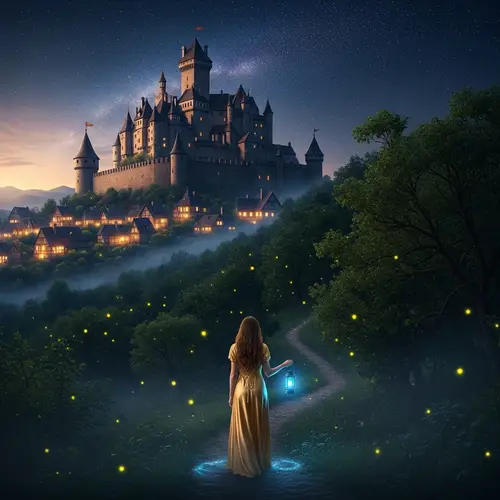 Enchanting Castle Under Starry Sky