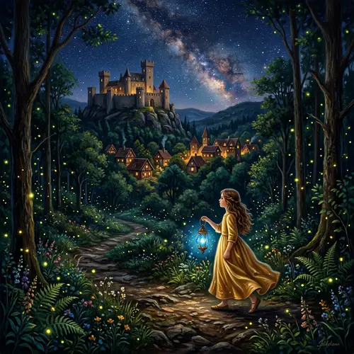 Enchanting Castle Under Starry Sky