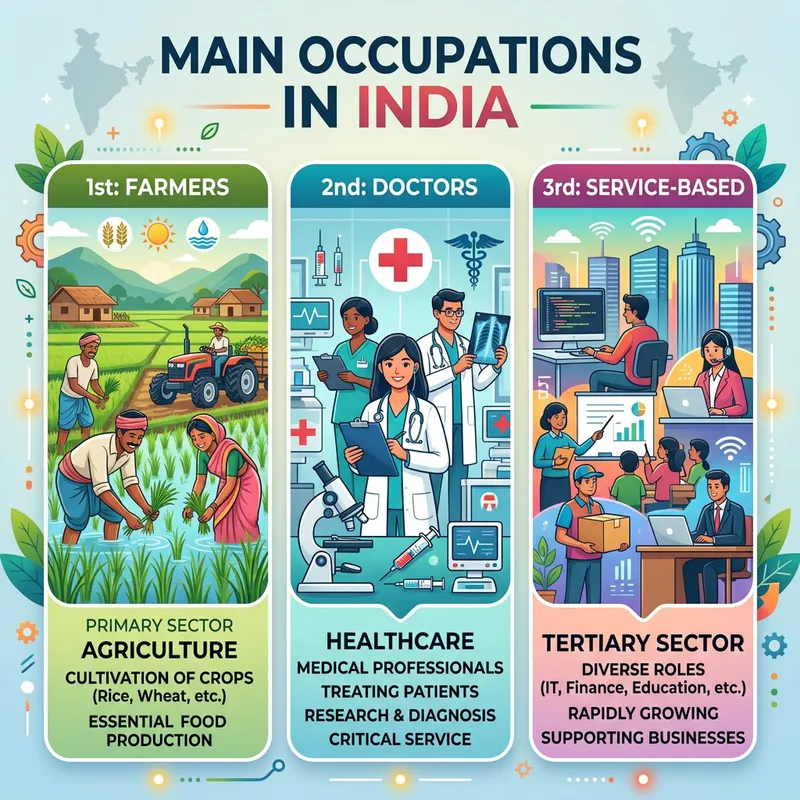 Top Occupations in India: Farmers, Doctors, and Services Top Occupations in India: Farmers, Doctors, and Services