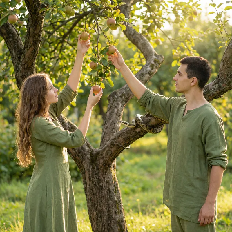 Forbidden Tree: Adam, Eve, and the Serpent - Biblical Imagery