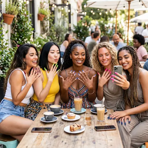 Stunning Long Blue French Tip Coffin Nails
