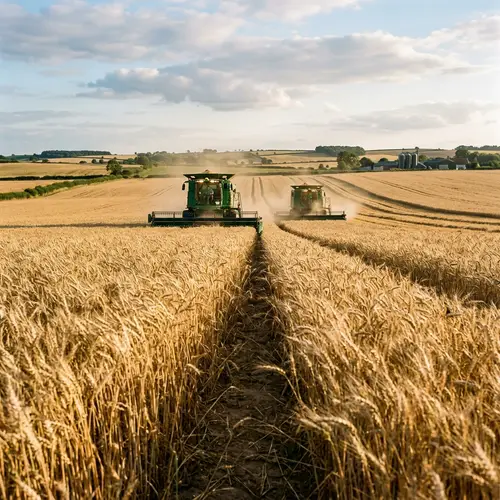 Summer Wheat Harvest: Combines in Action
