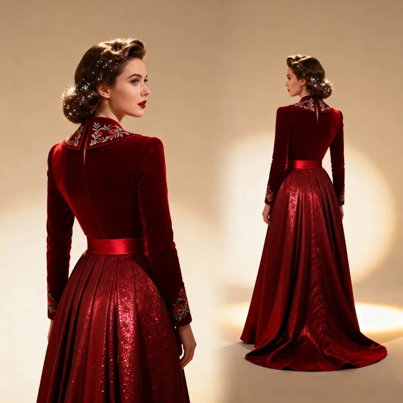 Hollywood Style: Back View of Girl in Red Dress Hollywood Style: Back View of Girl in Red Dress