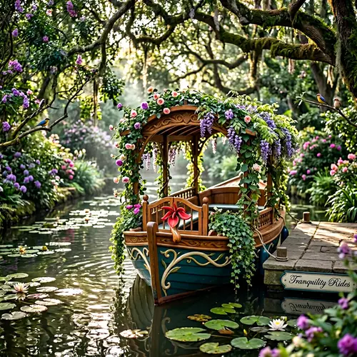 Breathtaking Magical Garden Boat Ride with Ceibo Flower Gate Handle
