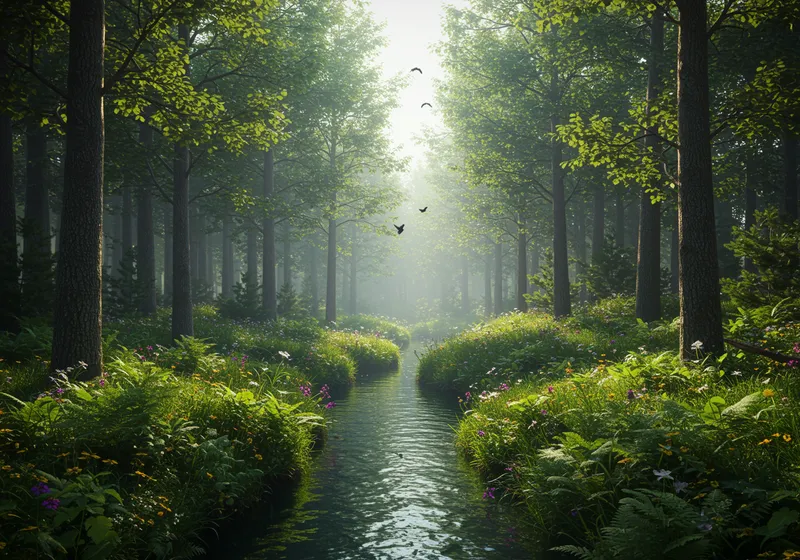 Serene Forest Paradise: Nature's Calm Retreat