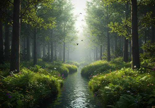 Serene Forest Paradise: Nature's Calm Retreat