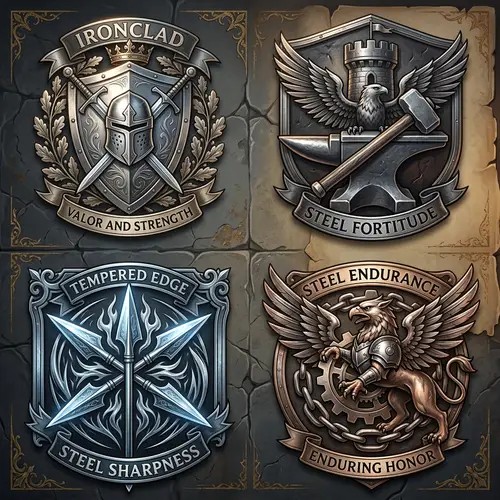 Intricate Ironclad Symbols of Knightly Valor