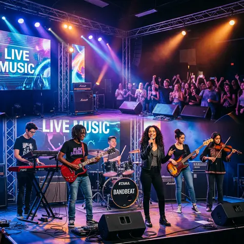 Boy and Girl Band Performing Live