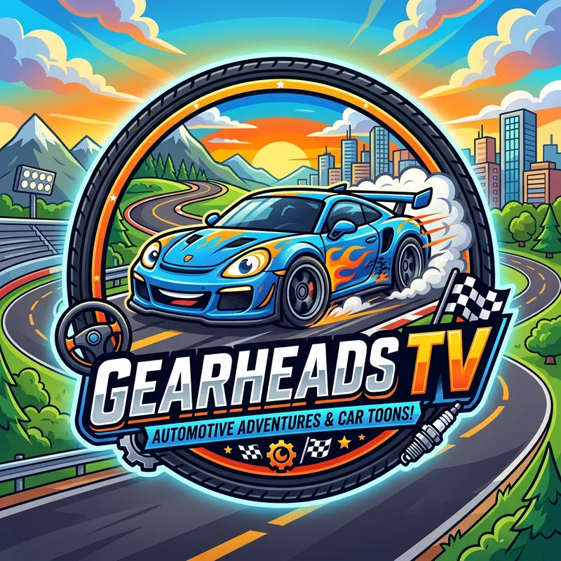 Vibrant Cartoon Automotive Logo for YouTube Channel