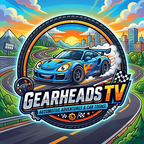 Vibrant Cartoon Automotive Logo for YouTube Channel