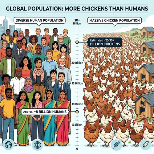 Global Chicken Population vs. Human Population Visualized